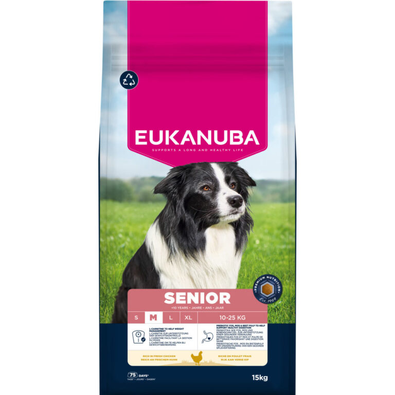 Eukanuba Premium Nutrition Senior Medium Breed pollo - 15 kg