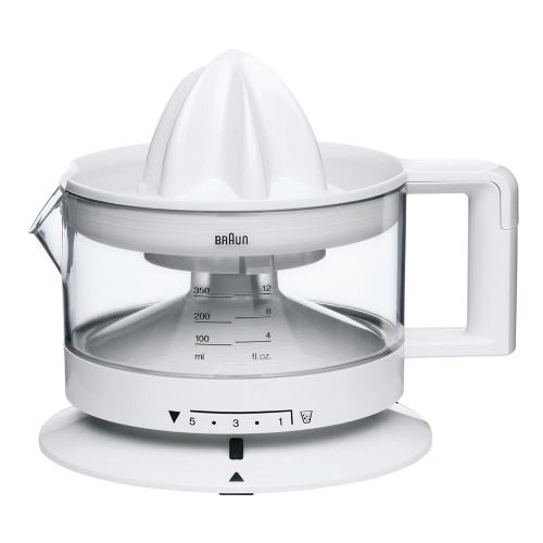 Exprimidor Eléctrico Braun Tribute Collection Cj3000wh, 20 W De Potencia, Capacidad Vaso 0,35l, Apto Para Lavavajillas, Blanco