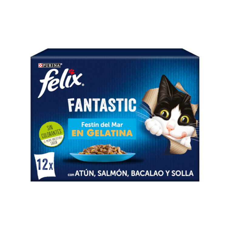 Felix 48 sobres x 85 g Felix Fantastic Festín del Mar sobres en gelatina para gatos ¡Pack ahorro!