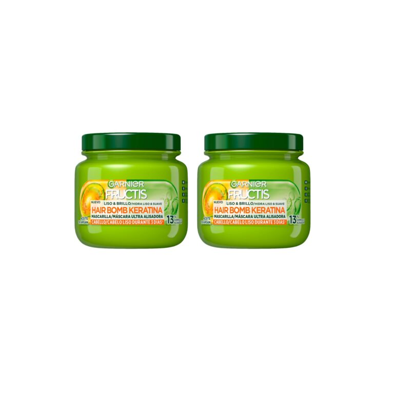 Garnier Fructis Liso & Brillo Champú, acondicionador y mascarilla para pelo Liso, Rebelde o Difícil de alisar