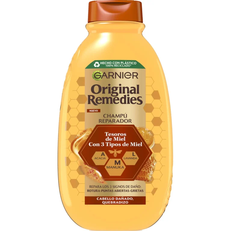 Garnier | Original Remedies Rutina de Tesoros de Miel Champú, acondicionador, Mascarilla y Serum para pelo dañado