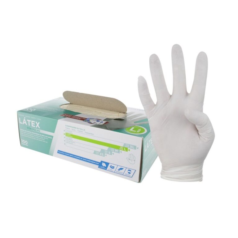 GUANTES LÁTEX AMBIDIESTRO CON POLVO CAJA 100UDS