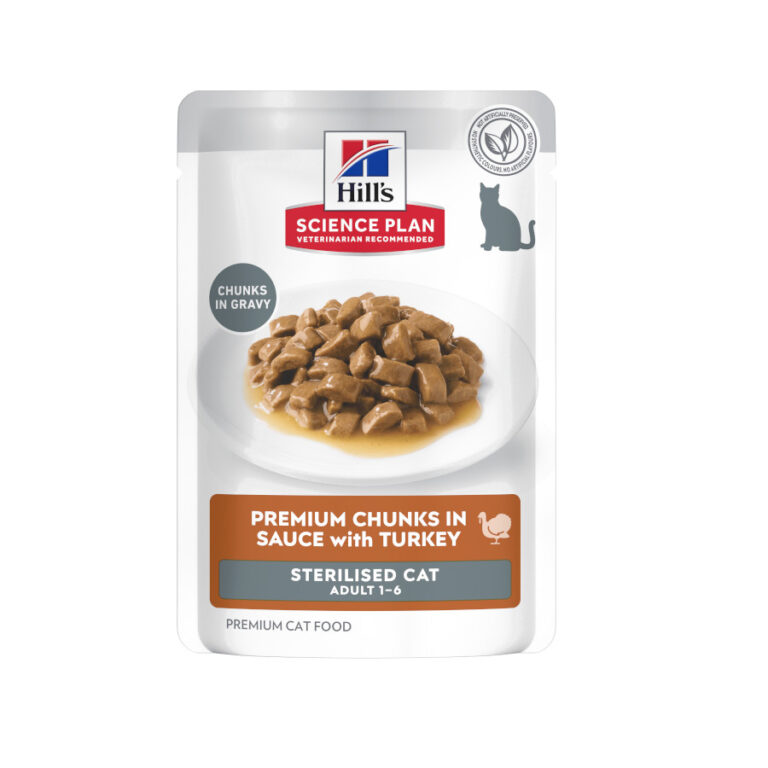 Hill's 48 sobres x 85 g Hill's Science Plan Sterilised Young Adult Pavo Sobre en Salsa para gatos ¡Pack ahorro!