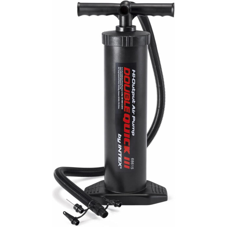 hinchador manual double quick, hinchador de manos/pies, bomba de mano, bombas de aire manuales para acampada, material duradero y ligero, facil de transporte, inflador para colchoneta, flotadores, piscina