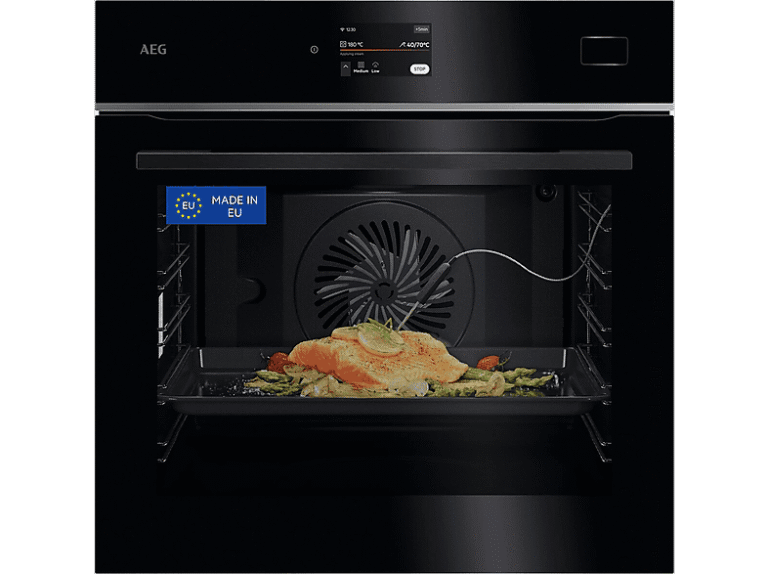 Horno a vapor - AEG TB8SB73ZAB, Multifunción, Hidrolítica, 70 l, Cocción asistida, Conectividad, 60 cm, Negro