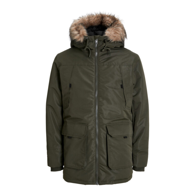 JACK&JONES 12258406 JJECONSTRUCT FAUX FUR PARKA SN Hombre Anorak Chaqueta Cazadora Parka Abrigo 29586