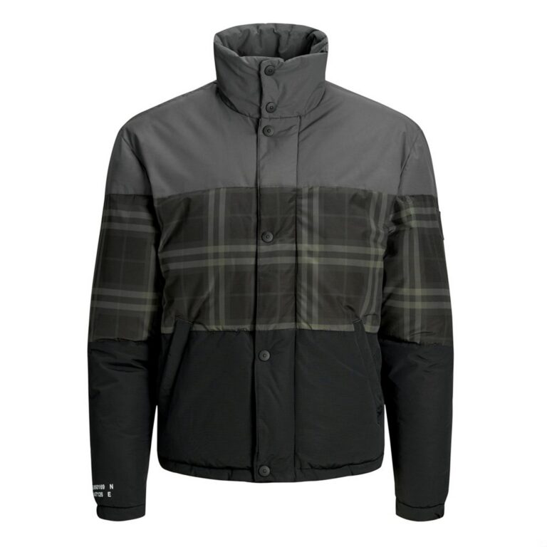 JACK&JONES Hombre Anorak Chaqueta Cazadora Parka Abrigo cuadros 22364
