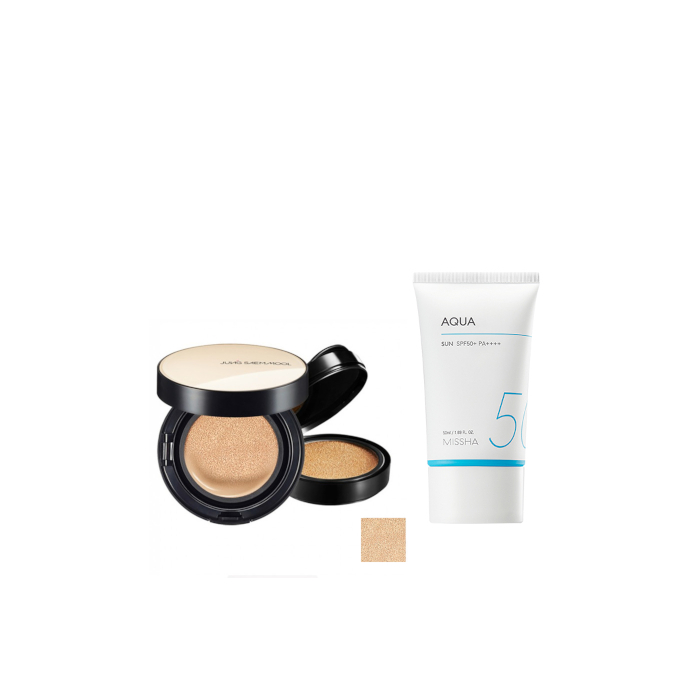 Juego All-in-One Sets MISSHA - All-Around Safe Block Aqua Sun SPF50+ PA++++ (New version of All-Around Safe Block Aqua Sun Gel ) - 50ml X Jung Saem...
