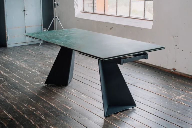 KAWOLA Mesa de comedor extensible LODI ceramica verde 200x100cm