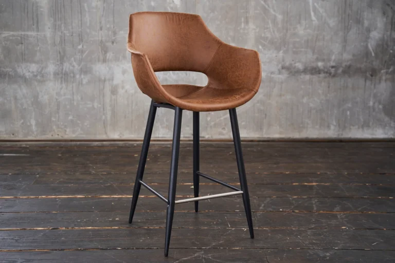 KAWOLA taburete de bar ZAJA taburete de bar altura del asiento 76 cm microfibra coñac
