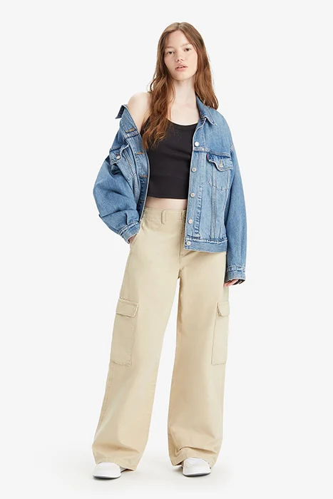 Levi's Baggy Cargo Pant Beige Talla: W23L30 | Pantalones Cargo Outlet | Mujer | Marrón