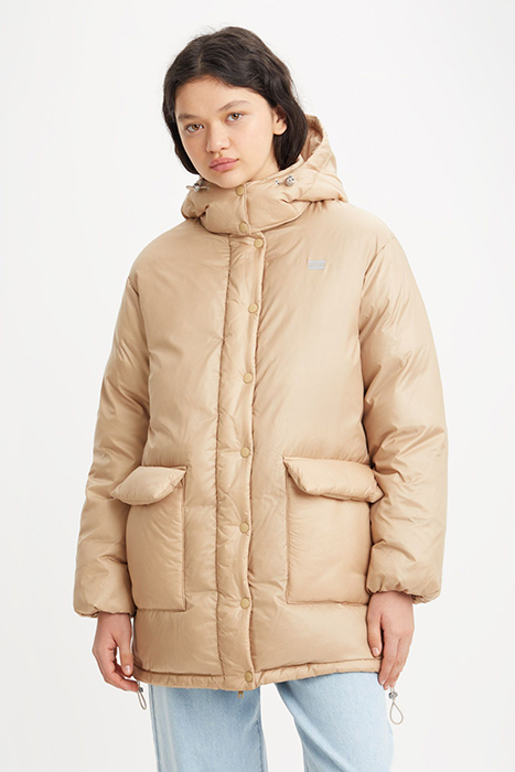 Levi's Luna Puffer Coat In Beige | Parkas Outlet | Mujer | Marrón