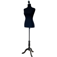 Maniquí de Costura Femenino Maniquí de Costura Ajustable a 130-168 cm con Trípode de Madera para Fotografía de Moda Exposición de Prendas Negro