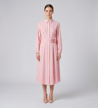 marella para mujer. 2513221111200 vestido denis rosa , casual, viscosa, manga larga