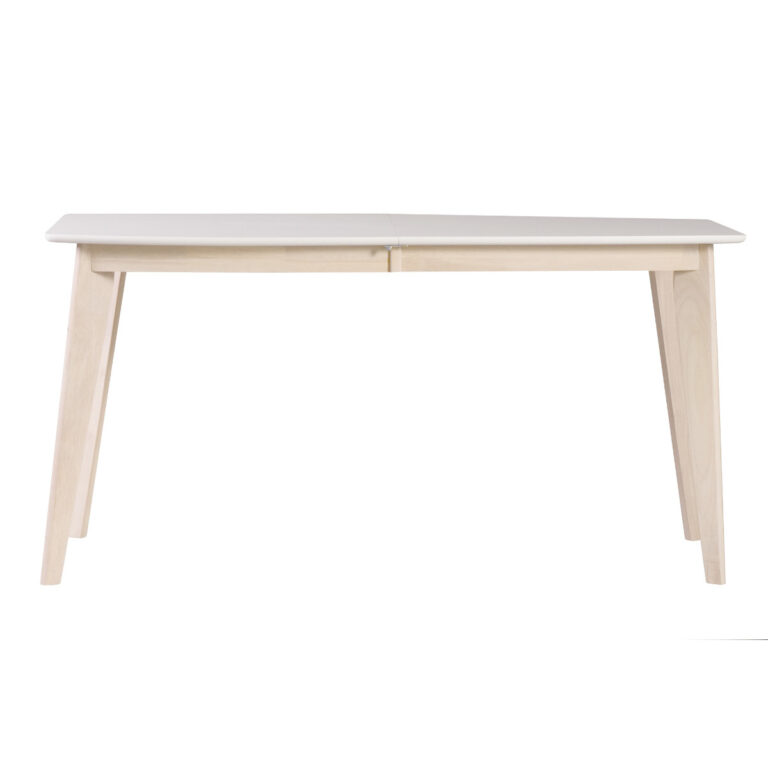 mesa de comedor diseno extensible blanca y madera clara l150-200 leena