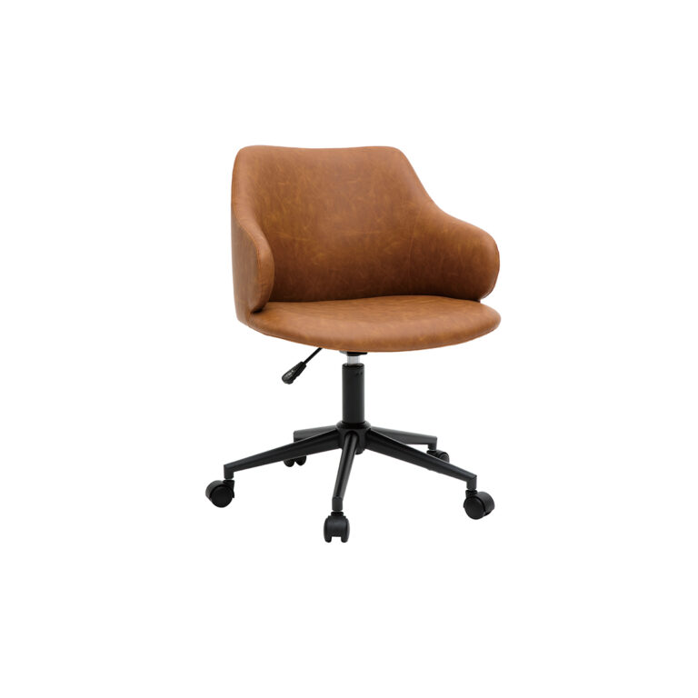 Miliboo Silla de escritorio moderno en tejido marrón HEMMY