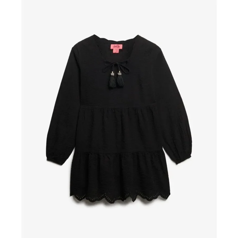 Mini vestido de volantes de bordado mujer Superdry d