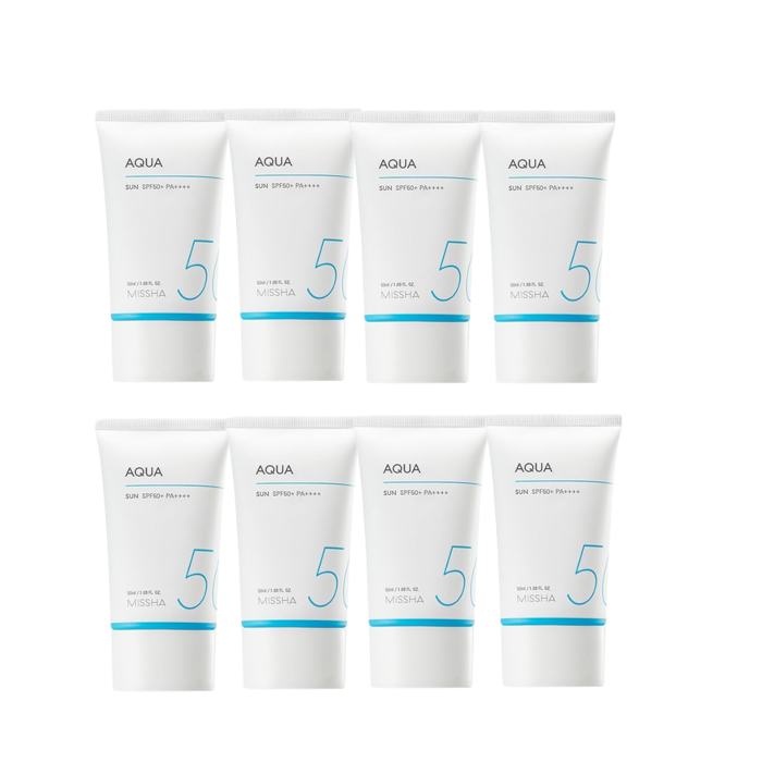 MISSHA All-Around Safe Block Aqua Sun SPF50+ PA++++ (New version of All-Around Safe Block Aqua Sun Gel ) - 50ml (8ea) Set