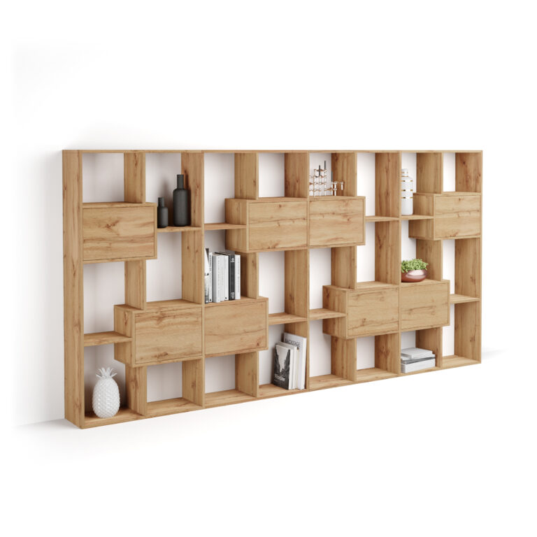 Mobili Fiver Estantería L con puertas Iacopo (160,8 x 314,6 cm), color Madera rústica