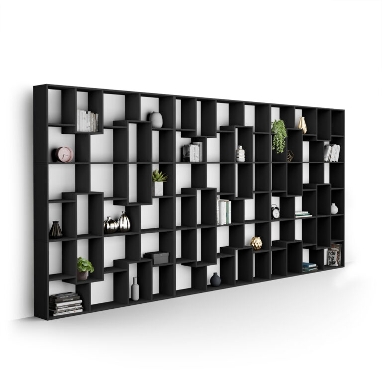 Mobili Fiver Estantería XXL Iacopo (482,4 x 236,4 cm), color Madera negra