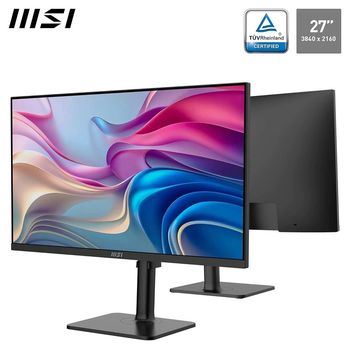 Monitor Lcd Msi Modern Md272uphg 27" Business/4k Panel Ips Mate 3840x2160 16:9 60hz 4 Altavoces Ms Color Negro Modernmd272u