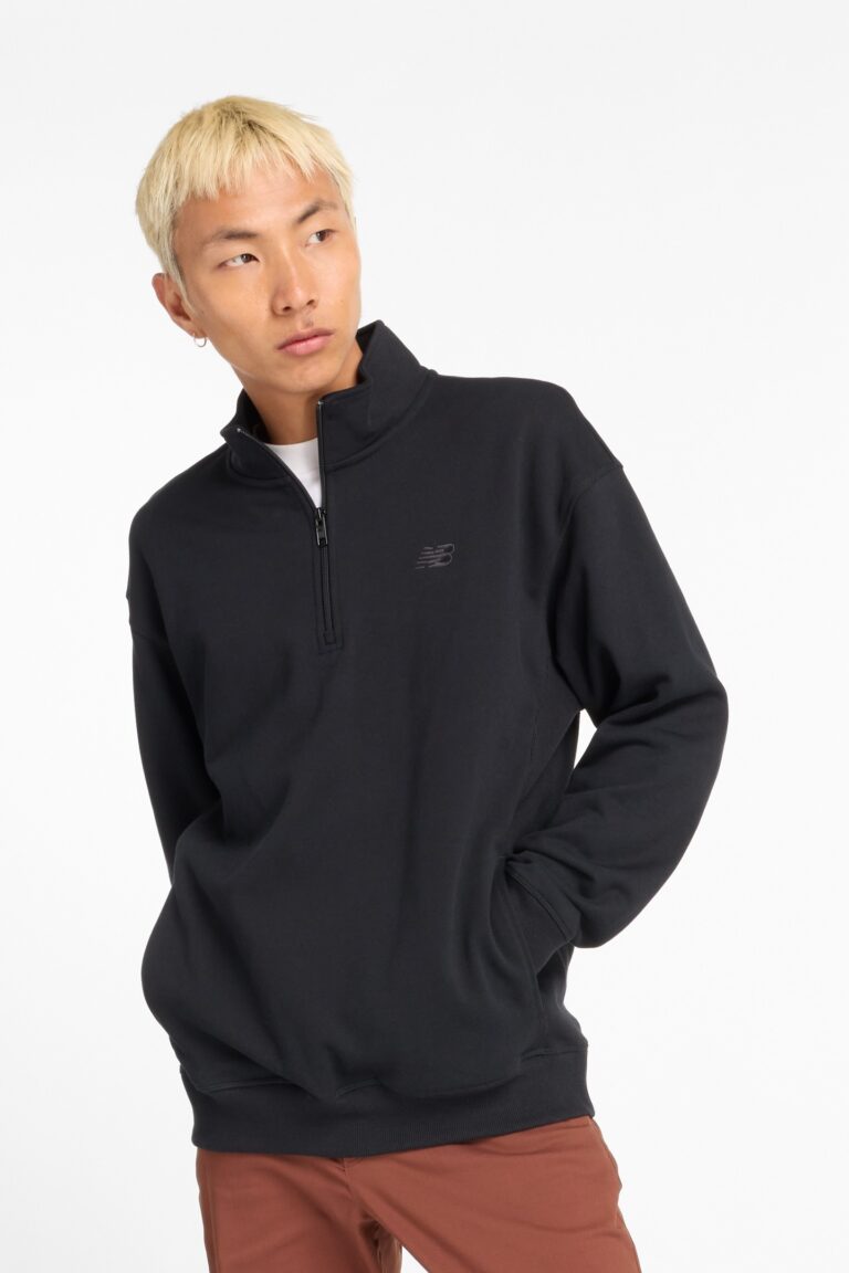 New Balance Athletics Fleece 1/2 Zip Black | Sudaderas con Capucha Outlet | Hombre | Negro