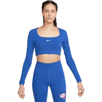 Nike Dance Crop Top manga larga - Top deportivo mujer azul Game Roya