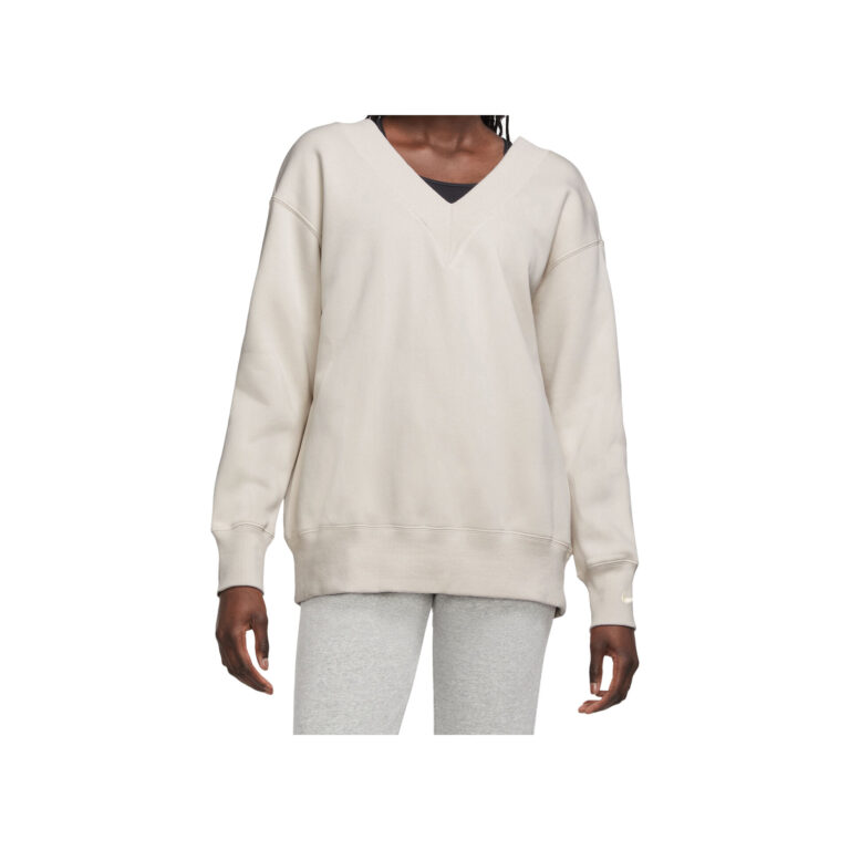 Nike w nsw phnx flc os vneck swtsh Sudadera Mujer