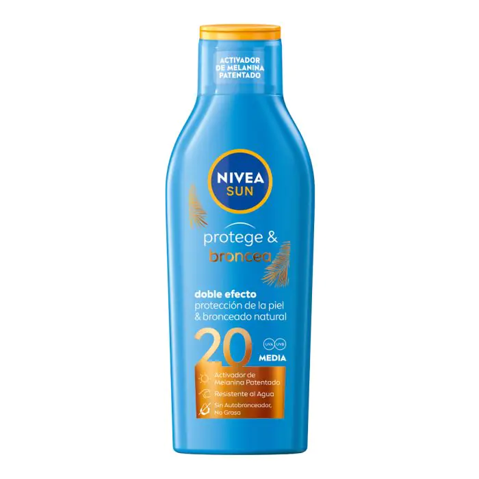 NIVEA Sun Protege & Broncea SPF 20 doble efecto estimula el bronceado natural de la piel 200 ml