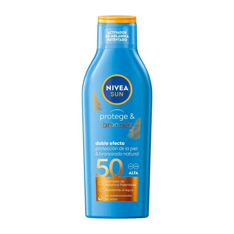 NIVEA Sun Protege & Broncea SPF 50 doble efecto estimula el bronceado natural de la piel 200 ml