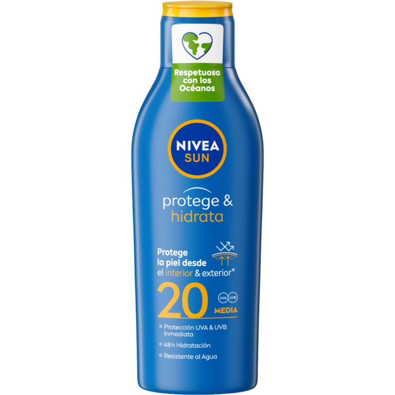 NIVEA Sun SPF20 Protege & Hidrata Leche Solar Hidratante, 200 ml