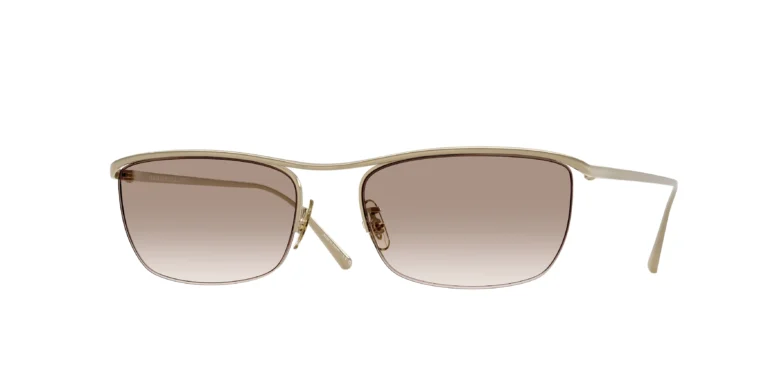 Oliver Peoples Mujer Oliver Peoples EZ-Y 5035 Monturas ópticas Titanio Oro Transparente Cuadrada Norma