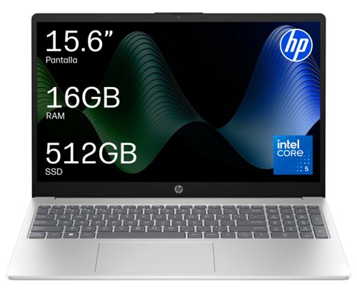 Ordenador Portátil Hp Laptop 15-fd1006nsx, Intel Core 5-120u, 16gb Ram, 512gb Ssd, Intel Graphics, Windows 11 Home, 15.6" Full Hd Plata Natural