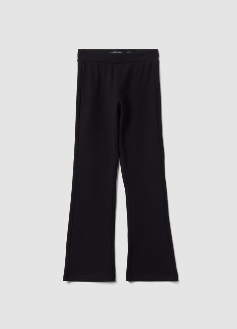 ovs kids, leggings negros acampanados de algodon elastico, nina, negro