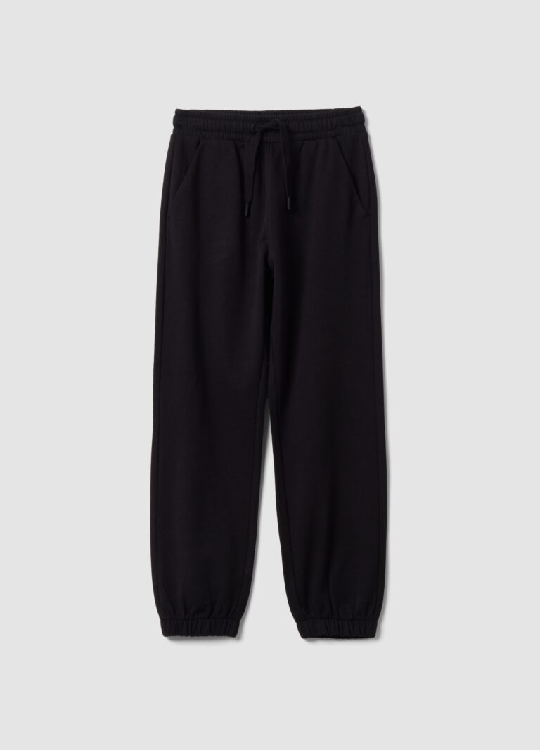 ovs kids, pantalon jogger negro de algodon organico, nino, negro