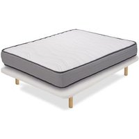 Pack Base Tapizada Tapiflex Flex Crudo 90x190 + Colchón Viscogel Enzo Firmeza Alta