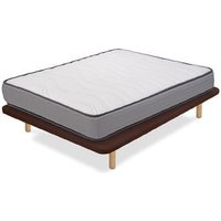 Pack Base Tapizada Tapiflex Flex Marrón 105x190 + Colchón Viscogel Enzo Firmeza Alta