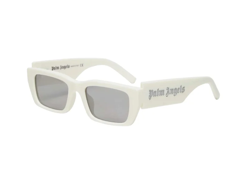 Palm Angels Unisex PERI006 Palm 0172 White mirror silver Gafas de sol Acetato Blanco Plata Cuadrada Normal Espejo