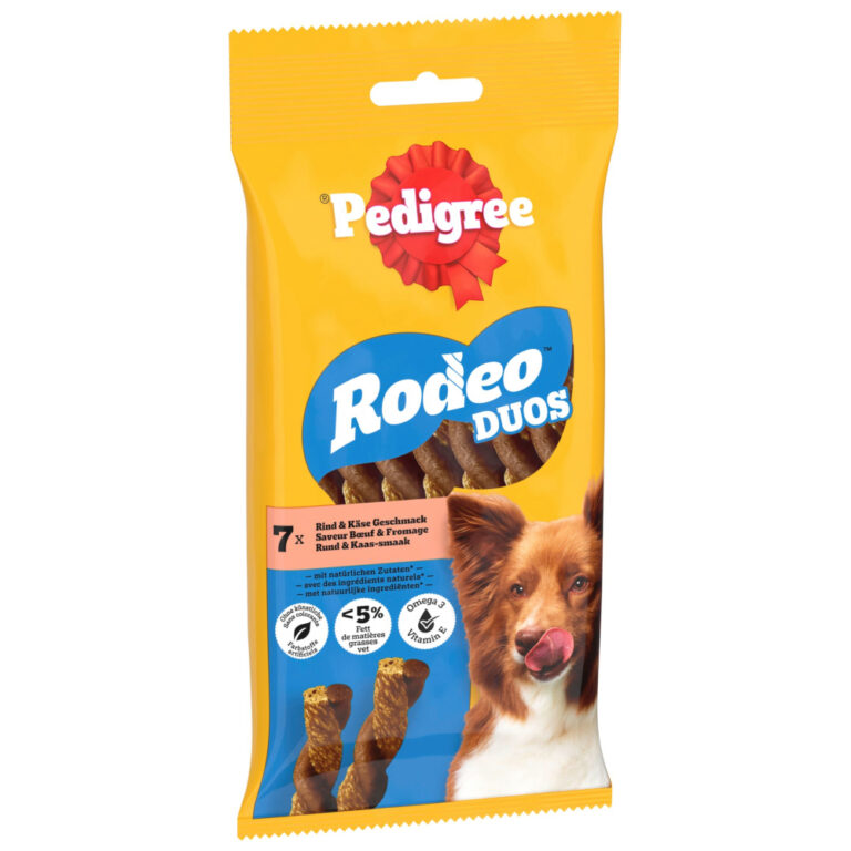 Pedigree Rodeo Duos snacks para perros - Vacuno y queso ( 10 x 7 unidades)
