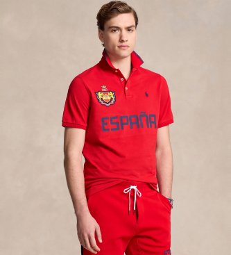 polo ralph lauren para hombre. 710944670001 polo classic fit espana rojo , casual, algodon, manga corta