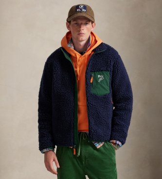 polo ralph lauren para hombre. 710980869001 chaqueta polar con logo marino , casual, poliester reciclado, sostenible