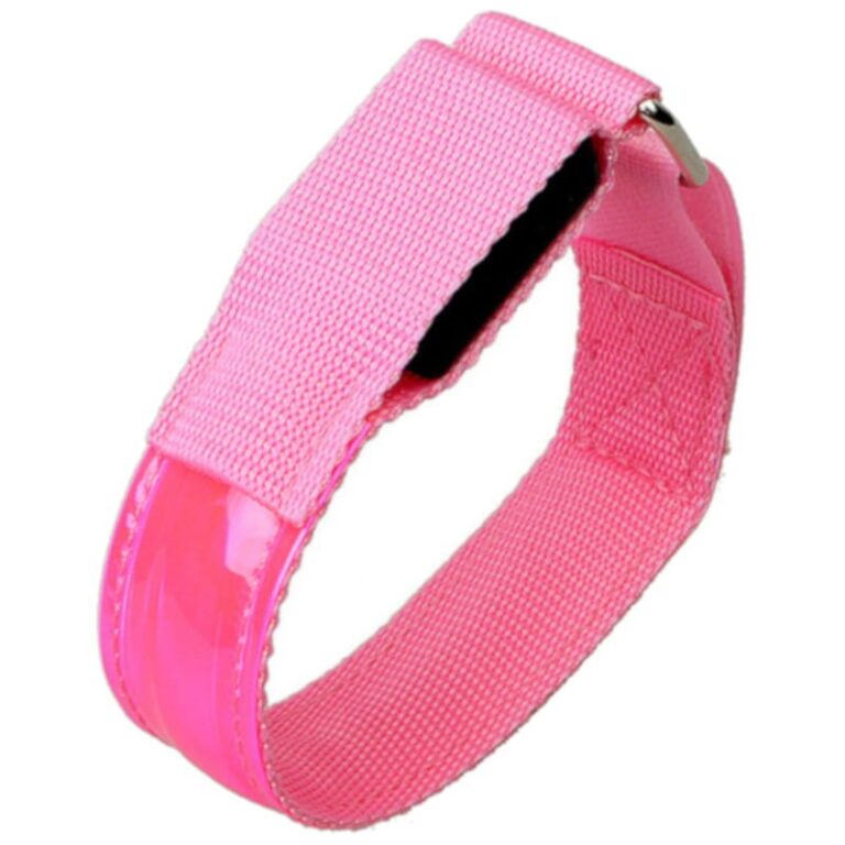 PowerPlanet Brazalete LED Reflectante Running Ajustable Rosa