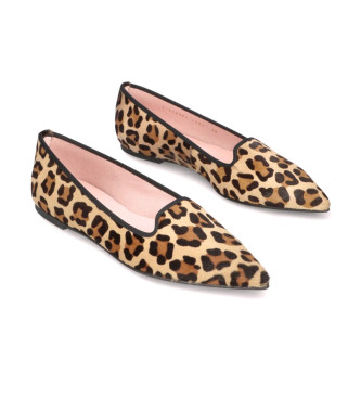 pretty ballerinas para mujer. 43282 zapatos de piel ella animal print , plano, ante, ninguno, casua