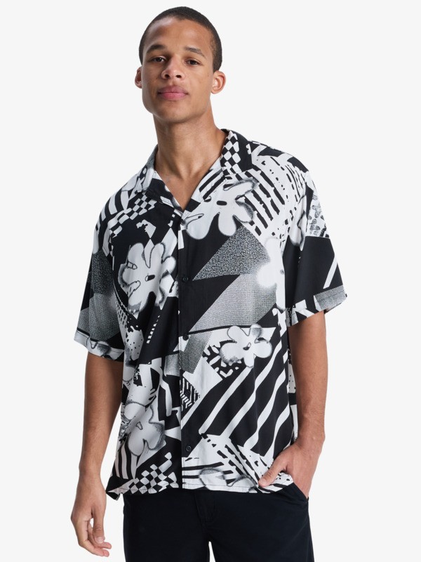 Quiksilver - Safe Paradise - Camisa de Manga Corta Marrón Hombre