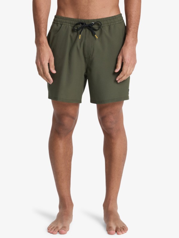 Quiksilver - Stretch Piped Volley 16" - Short de Natación Verde Hombre