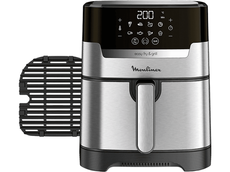 REACONDICIONADO Seminuevo Bueno Freidora de aire - MoulinexEasy Fry & Grill EZ505D10, 2 En 1, 1400 W, 4.2 l, De 80 °C a 200 °C, Temporizador