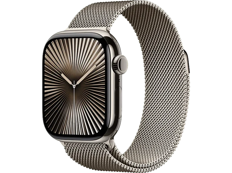 REACONDICIONADO Seminuevo Muy bueno Apple Watch Series 10 (2024), GPS + Cellular, 46 mm, Gesto de doble toque, Caja titanio Natural