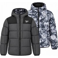 Reebok Reversible Puffer Jacket Hombre Reversible Chaquetón OMRB1501-Carbón