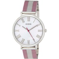 Reloj Guess Lenox para Mujer, Caja de Acero Inoxidable, Esfera Blanca con Números Plateado