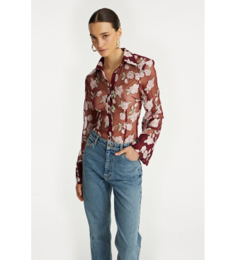 rotate para mujer. 1145092934 camisa enolia granate , casual, fiesta, manga larga, poliester reciclado, sostenible